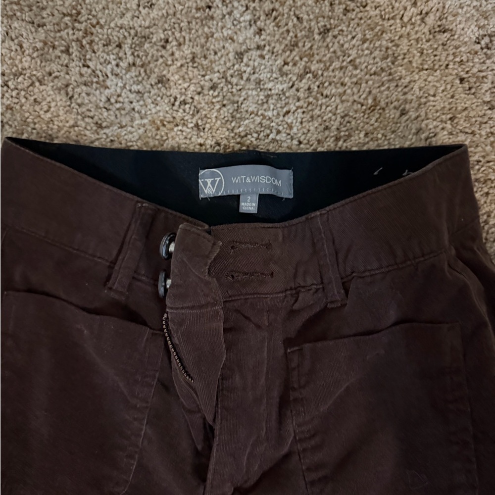 Wit & Wisdom Brown corduroy Wide Leg Pants - Picture 4 of 6